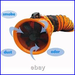 110V 10in Axial Fan Cylinder Pipe Spray Booth Paint Fumes Blower 55 m³/min