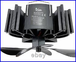4-Blade Heat Powered Stove Fan for Wood/Log Burner/Fireplace Increases 80% More