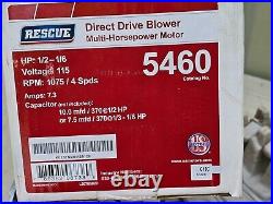 RESCUE 5460 DIRECT DRIVE BLOWER MOTOR Multi-Horsepower 1/2 to 1/6 HP, 1075 RPM