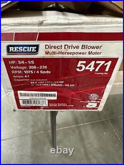 US Motors Rescue 5471 K055DWJ1298012B 3/4-1/5 HP 208-230 VOLT 1075/4SPEED RPM